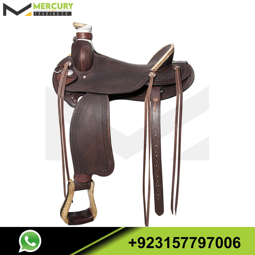 Кожаное седло Western Horse УЭЙД РАНЧО ципан коричневый хиласон