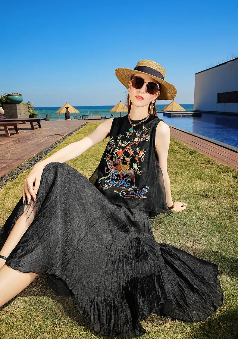 Wholesale summer black elegant and grace set for rich lady