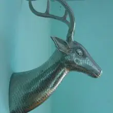 INDIA Brass Deer wall hanging Christmas Gift Solid Brass Deer Brass Deer Figurine for home decoration weeding & business gifting