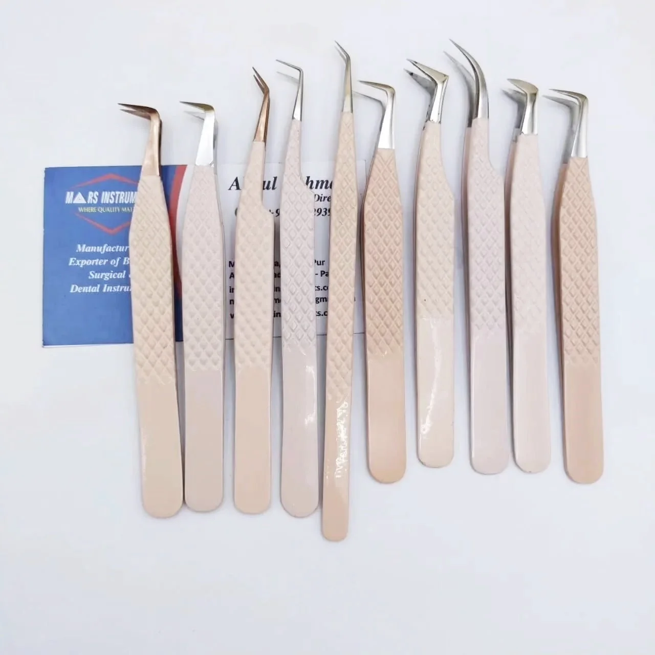 Nude Color Eyelash Tweezers Beauty Supplies Sustainable Eyelash Extension Tweezers