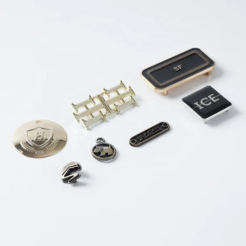 YHG Embossed Custom Logo Zinc Alloy Brass Enamel Label Metal Plaque Tag for Fashion Clothes Coat