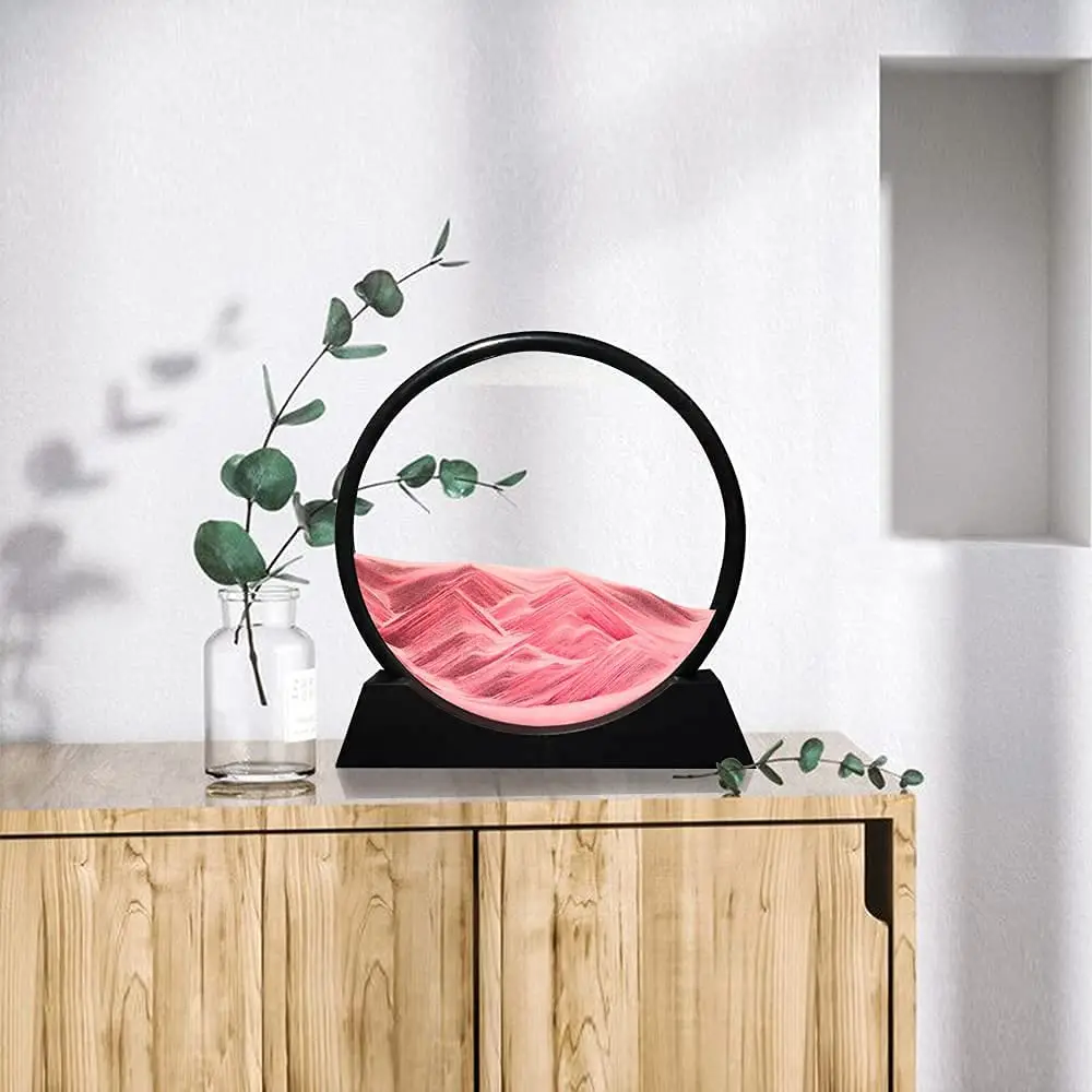 Moving Sand Art Sand Art Decor Picture Glass Liquid Wall Painting 3D Deep Sea Sand scape Natural Landscape in Motion Display