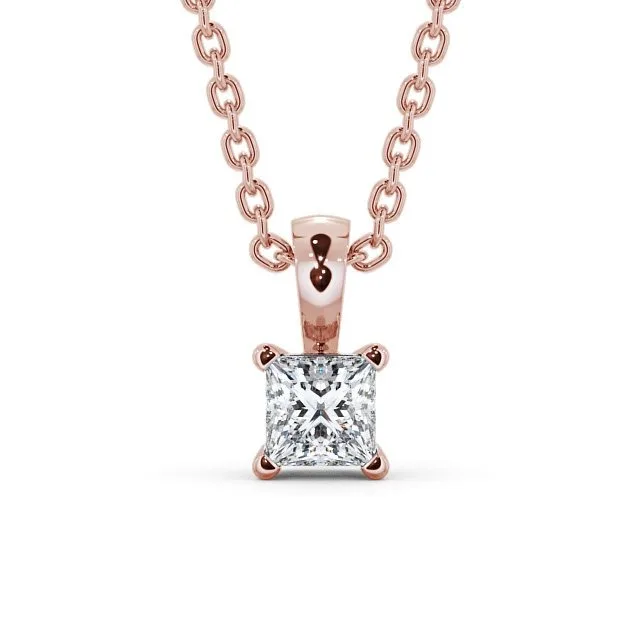 Fashion Style 18K Pure Gold Princess Cut Solitaire Lab Grown Diamond Pendant For Women Unique Necklace CDJ Manufacturing Jewelry