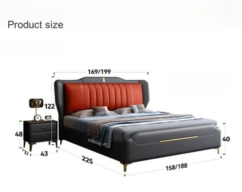 Легкая роскошная кровать размера «Queen-Size»