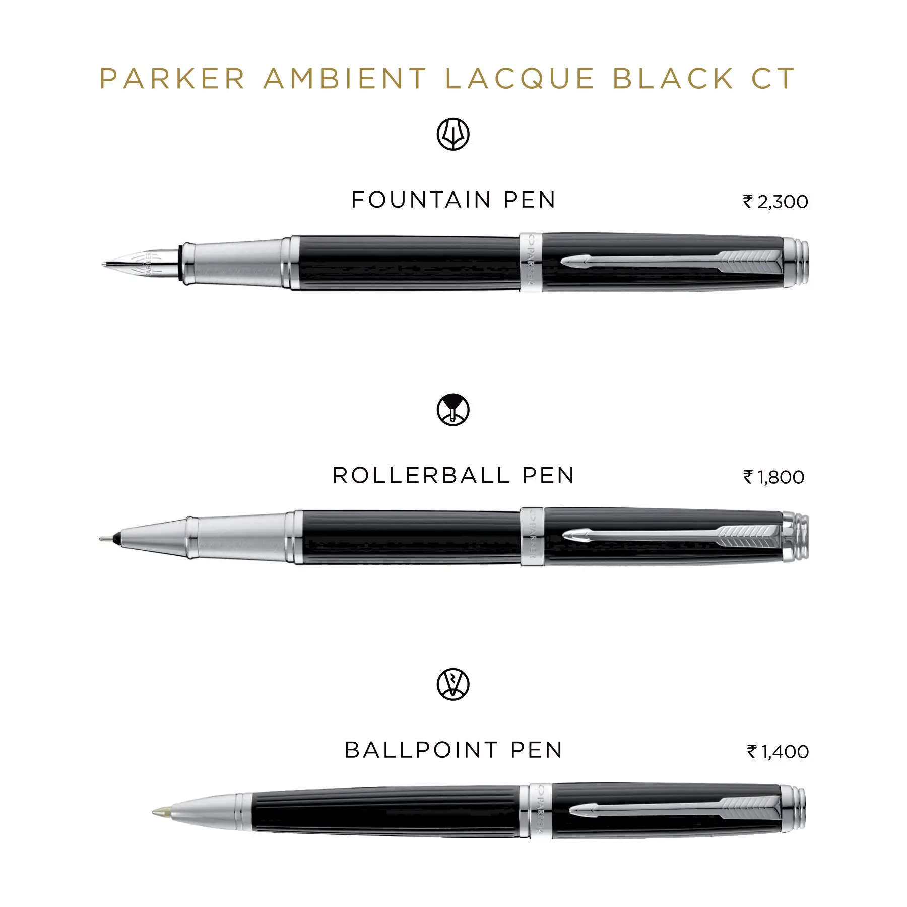 Sophisticated Elegance Parker Ambient Black GT Collection Metal Rollerball Ballpoint Pens Promotional Logo Pens Corporate Gifts