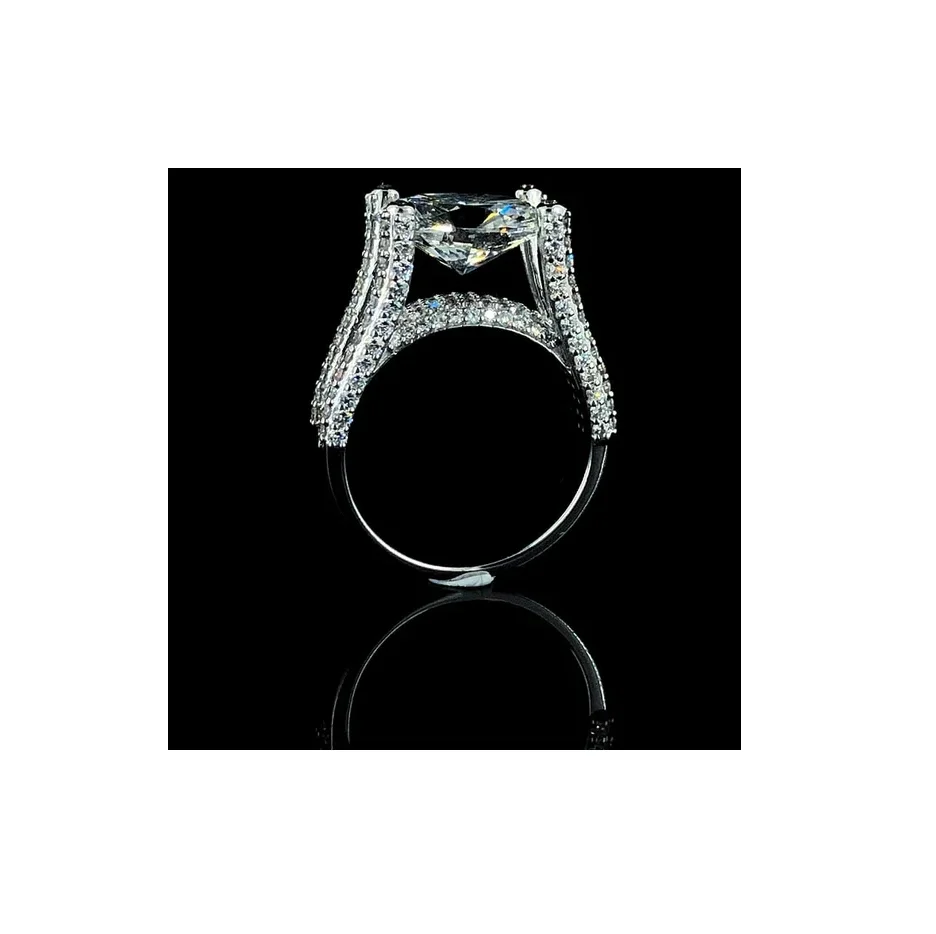Стильный современный женский ювелирный бриллиантовое кольцо с 3ct Solitaire Moissanite Diamond для экспорта из Индии