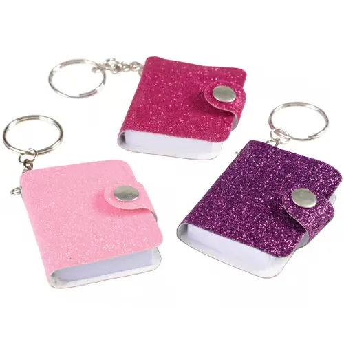 Mini Glitter Notebook Key chains for kids