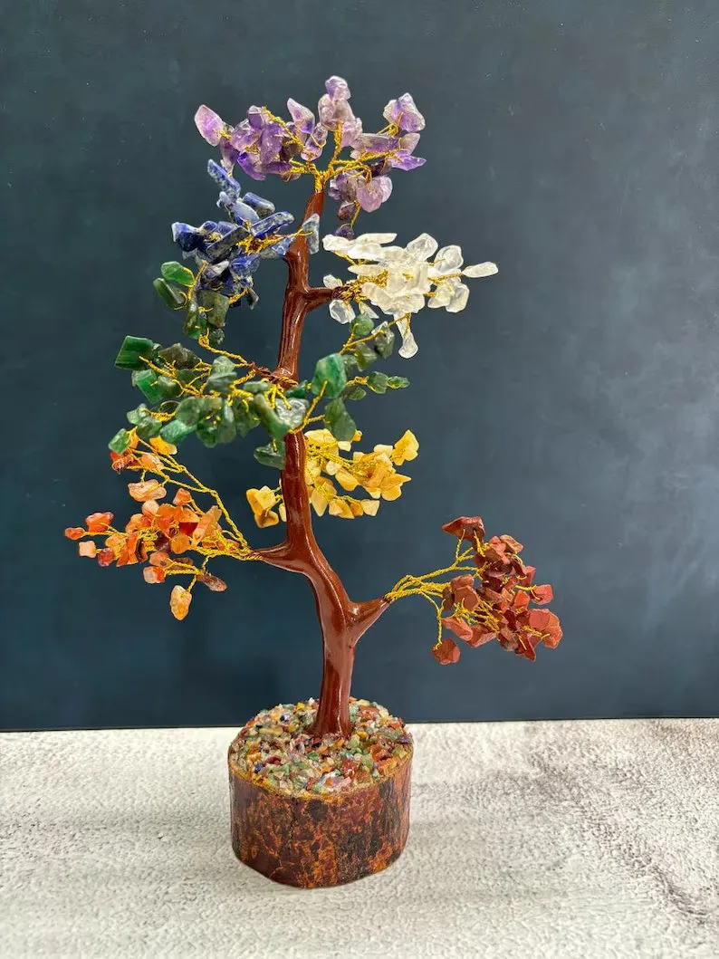 7 Chakra Tree for Chakra Balancing Natural Crystal Decor for Positive Energy Transformative Power and Showpieces or Gift