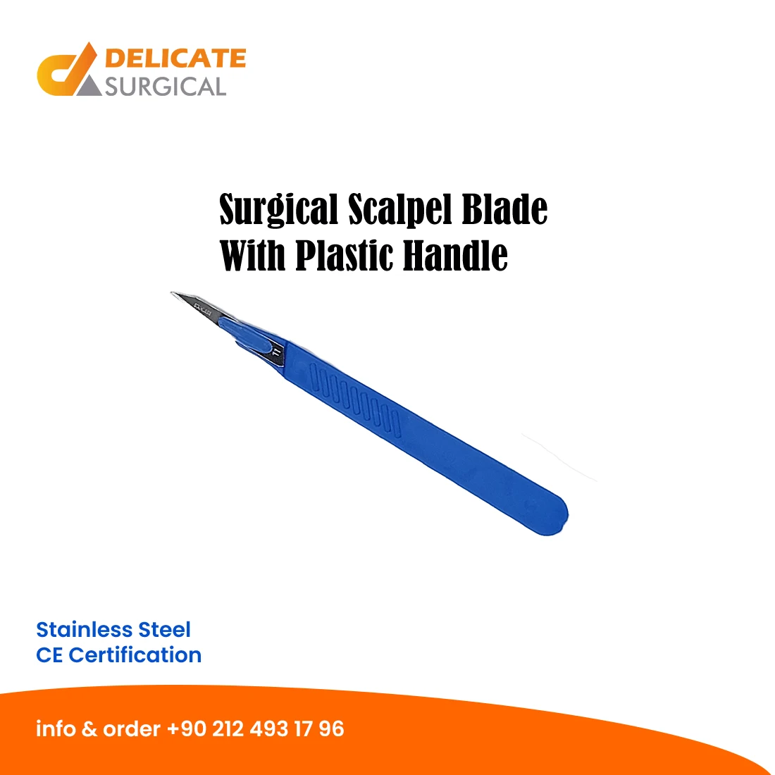Hospital Clinic Disposable Medical Surgical Steel Stainless Plastic Medical Surgery Scalpel Blade With Plastic Handle