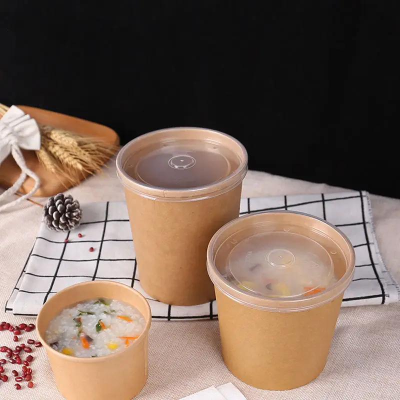 custom disposable bowls 32oz  different size Disposable soup bowl Kraft Paper Take Out  Packing  disposable paper Bowl