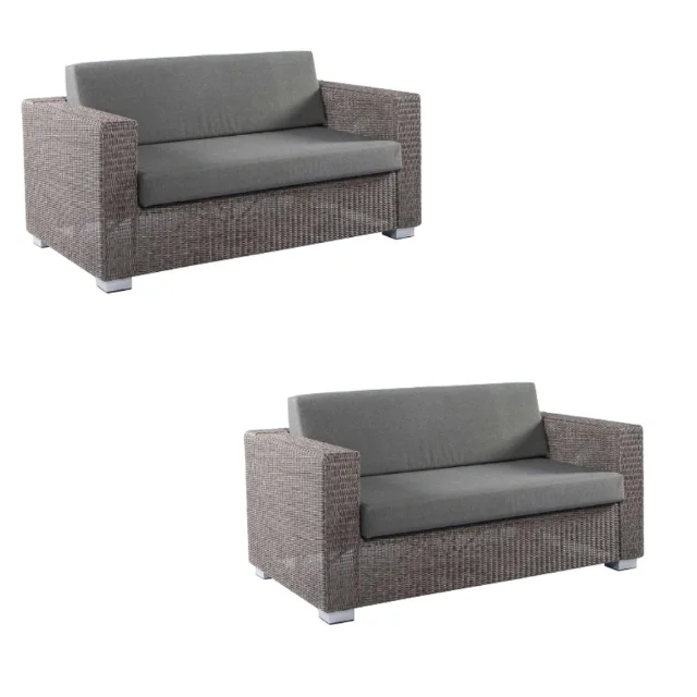 Rattan wicker garden sofa with comfortable cushion modern simple design good quality product direst factory