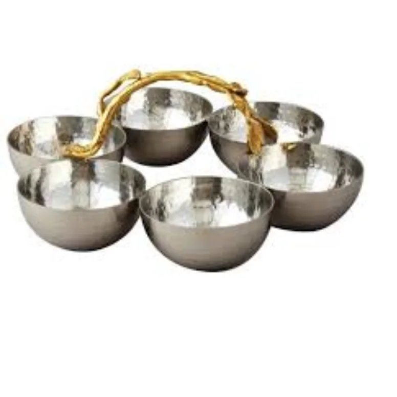 Домашняя кухонная утварь Сервировочная миска для еды и салата новая концептуальная никелированная отделочная по оптовой цене