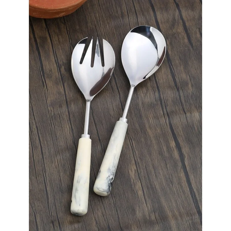 Luxurious Stainless Steel Salad Servers with Precision-Crafted Handles for Comfortable Use Salad Severing Set