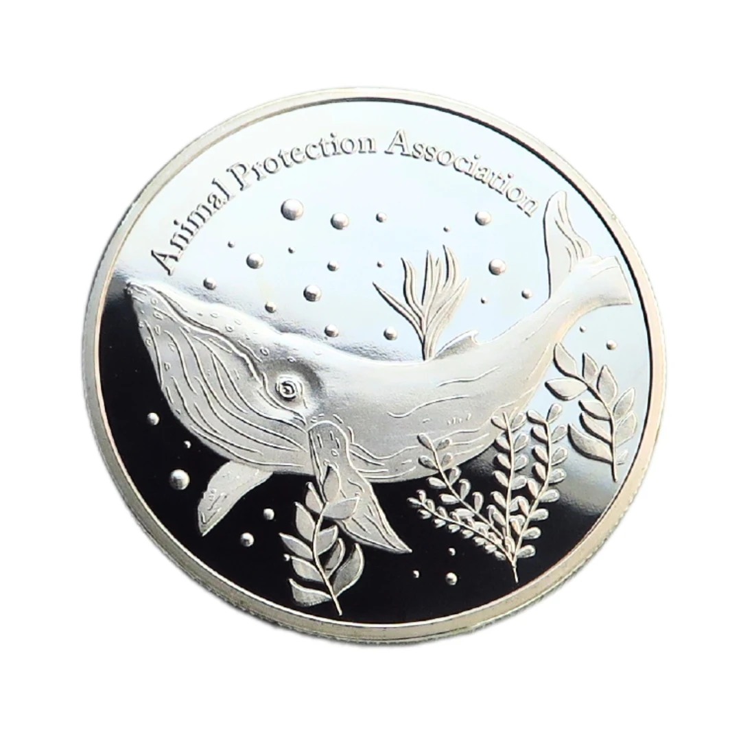 Mirror Effect Metal Commemorative Custom Silver Coin