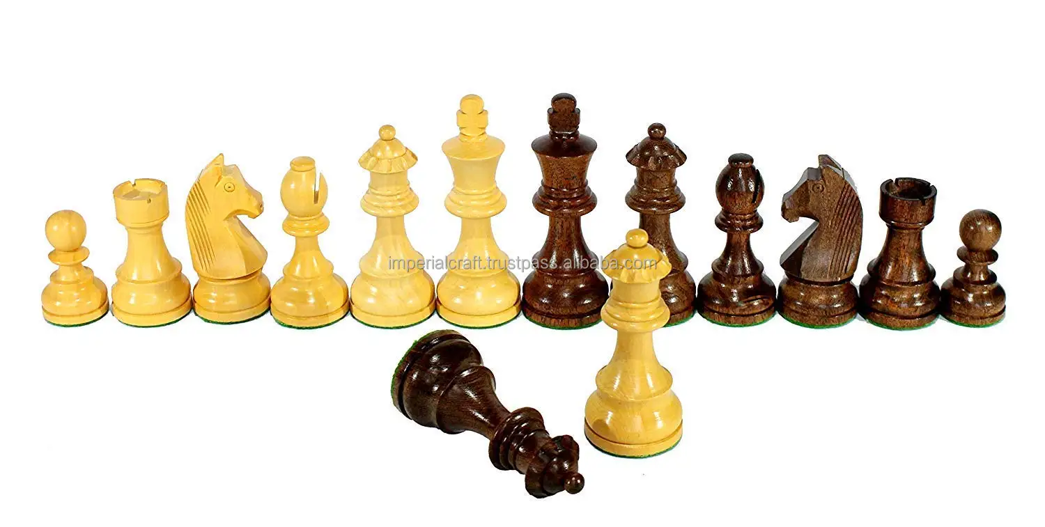 hot selling wooden chess board pieces new high quality handcrafted king queens and others wood pieces