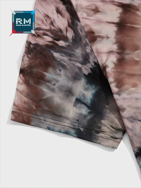 Blue Blank Vintage Washed Tie Dye T Shirt quick dry Short Sleeve Cotton Casual breathable tie dye t-shirts wholesale customized.