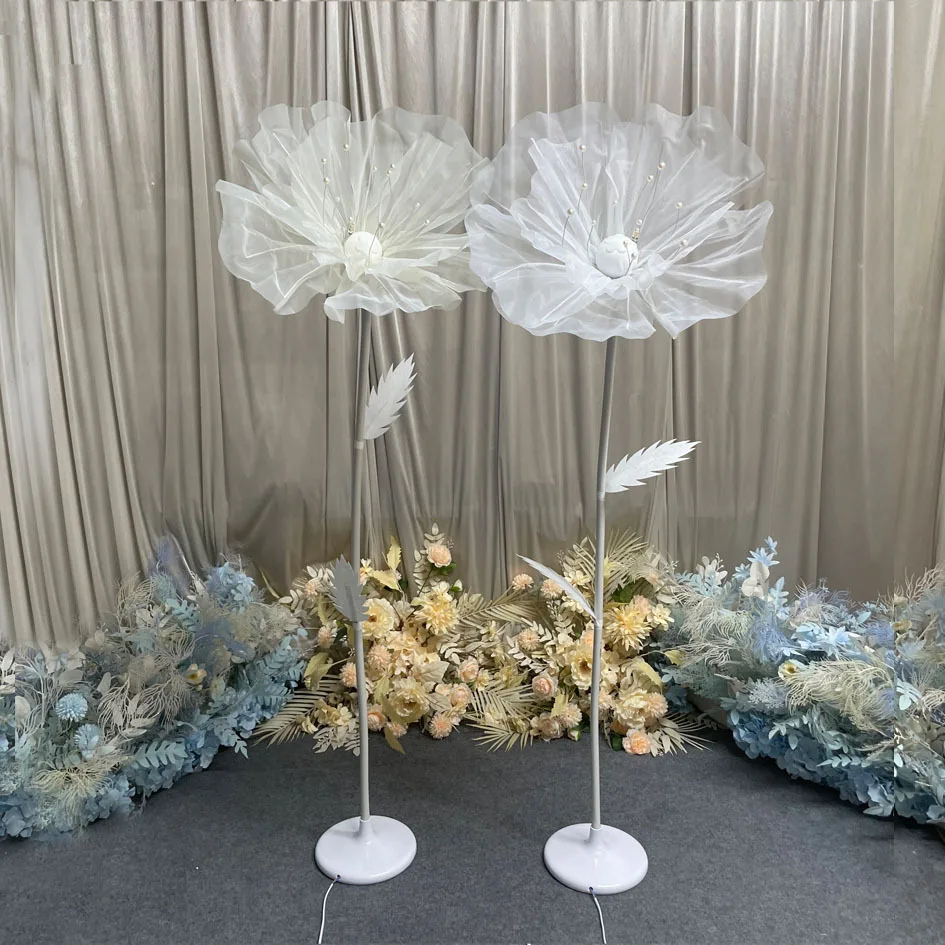 New wedding props luminous yarn flower forest department T road lead lights petal background screen welcome area decoration