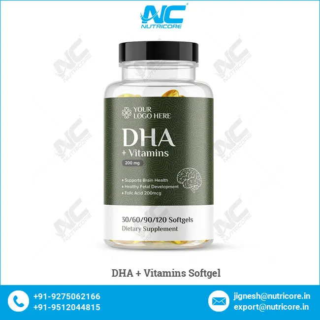 Superior Quality Hot Selling Healthcare Supplements Softgels Dietary Supplement DHA + Vitamins Softgel from India