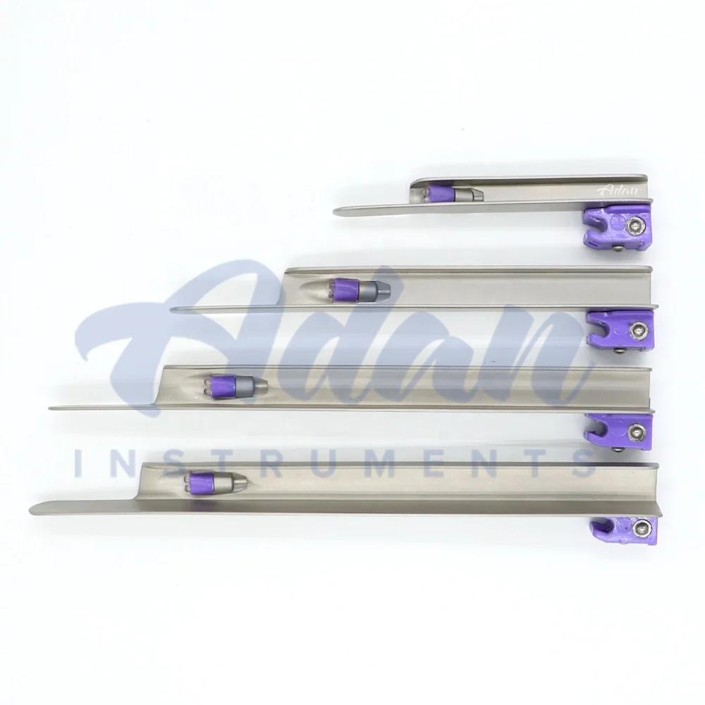 AI- OBS-06 Premium Quality UV LED Disposable Miller Conventional Laryngoscope Set Dual UV LEDs with Aluminum Handle