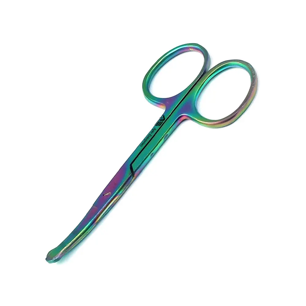 Scissors Stainless Steel Applique Scissors Spring Action Eyebrow Trimming Curved Micro Scissors