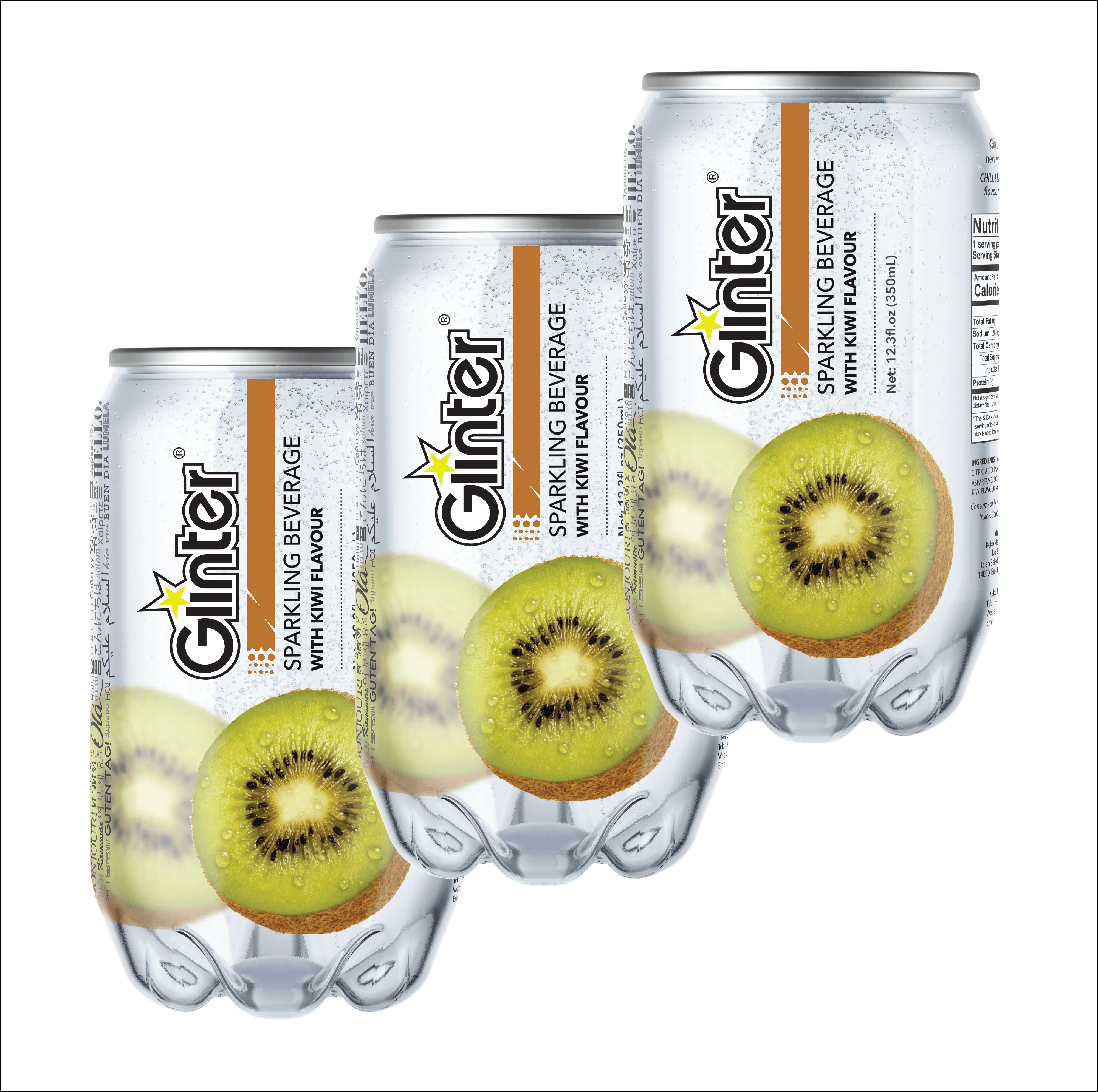 Premium Quality Hot Selling Carbonated Lightly Sparkling Beverage Soft Drink Kiwi Flavor Malaysia Halal Beverages Manufacturing