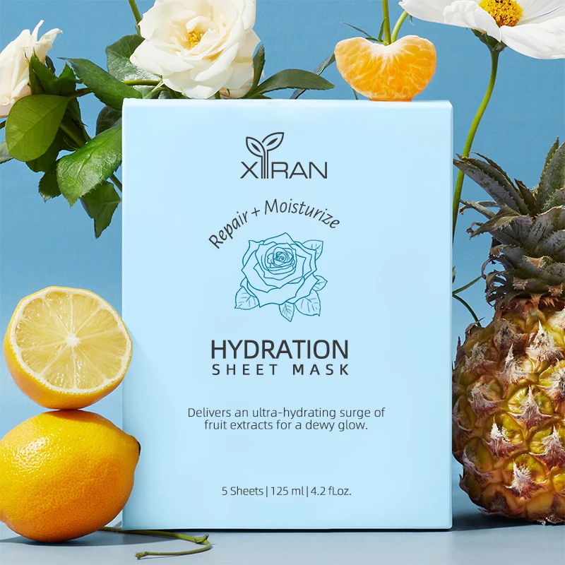 OEM/ODM Natural Plant Tea Tree VC Collagen Sheet Mask Anti-Aging Skin Brightening Moisturizing Facial Sheet Mask Private Label