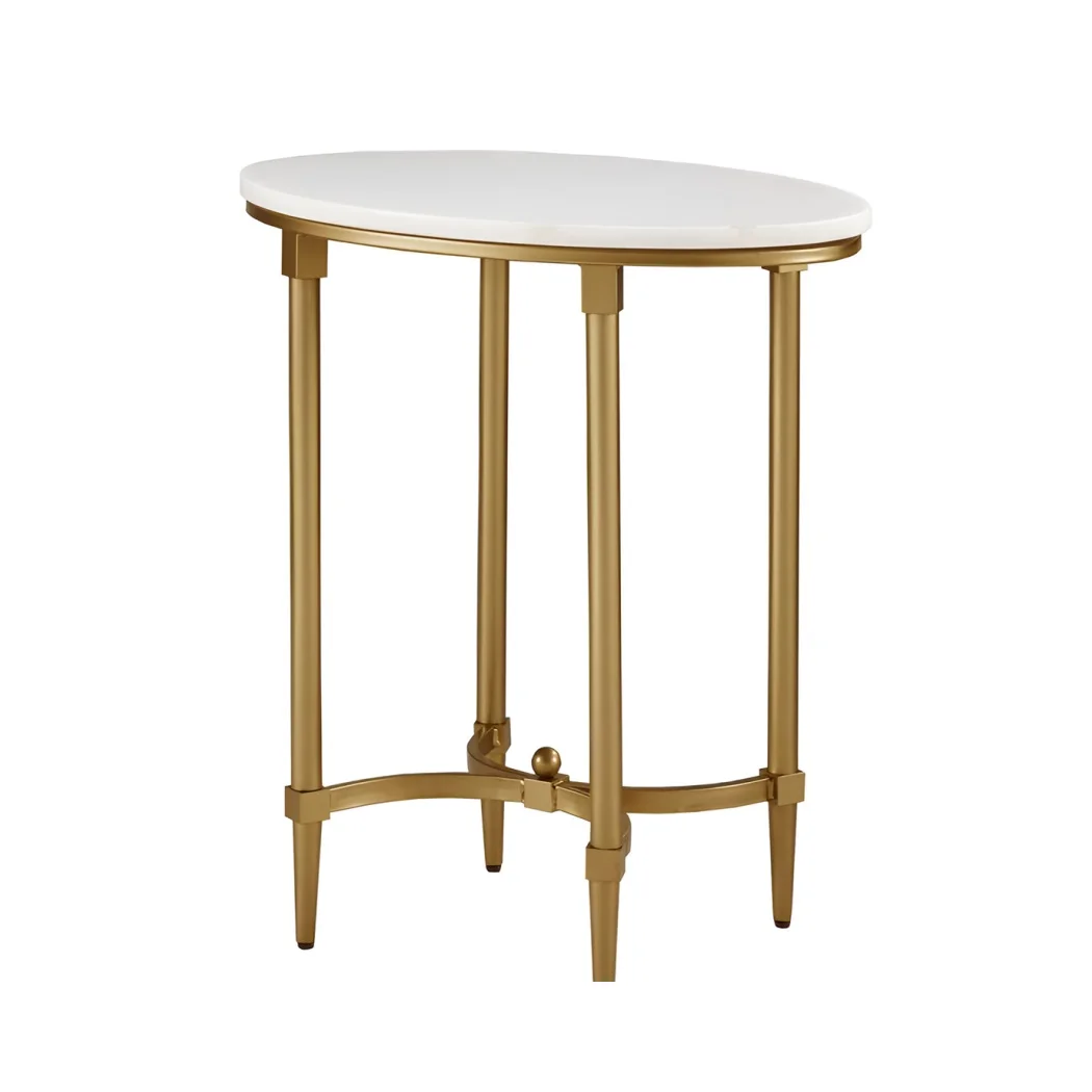 Modern Style Marble Top Nesting Coffee Table Golden Color for Living Room Dining Room