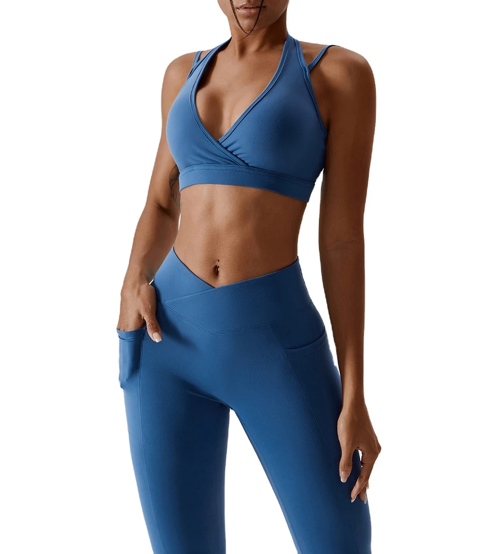 2023 New Women gym fitness set Breathable Gym running workout clothing Customized yoga suit top sports wear gym fitness sets