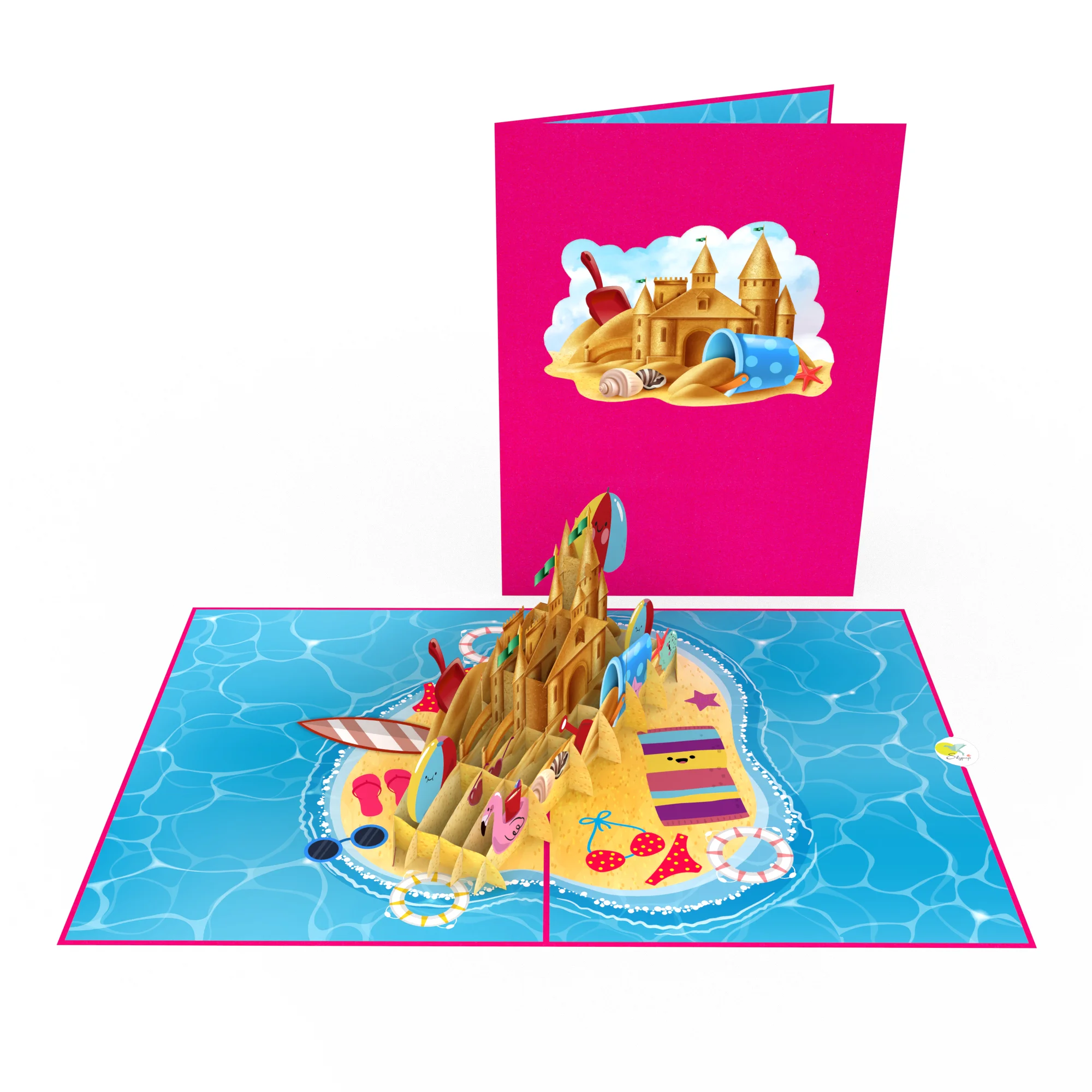 3D-открытка с песочным замком