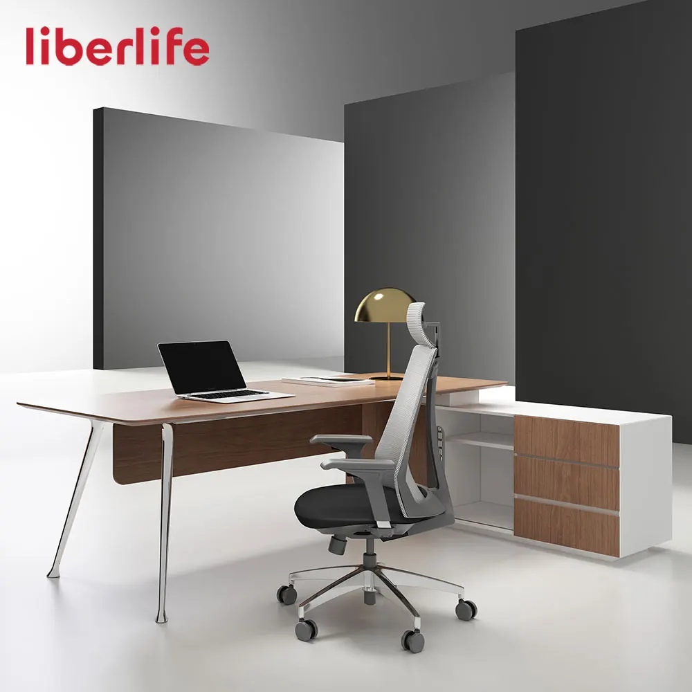 Modern wood conference metal legs meeting room boardroom table