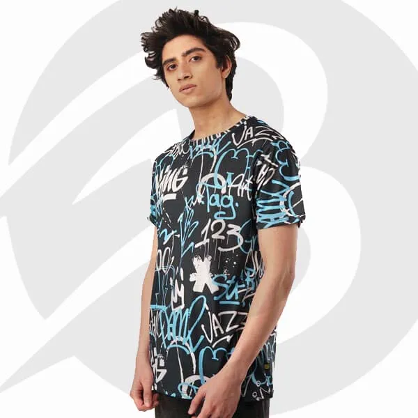 Men Athletic Top Activewear Printed Tee Shirt Running Clothes Light weight Gym Sports Quick Dry Custom Printed T-shirts