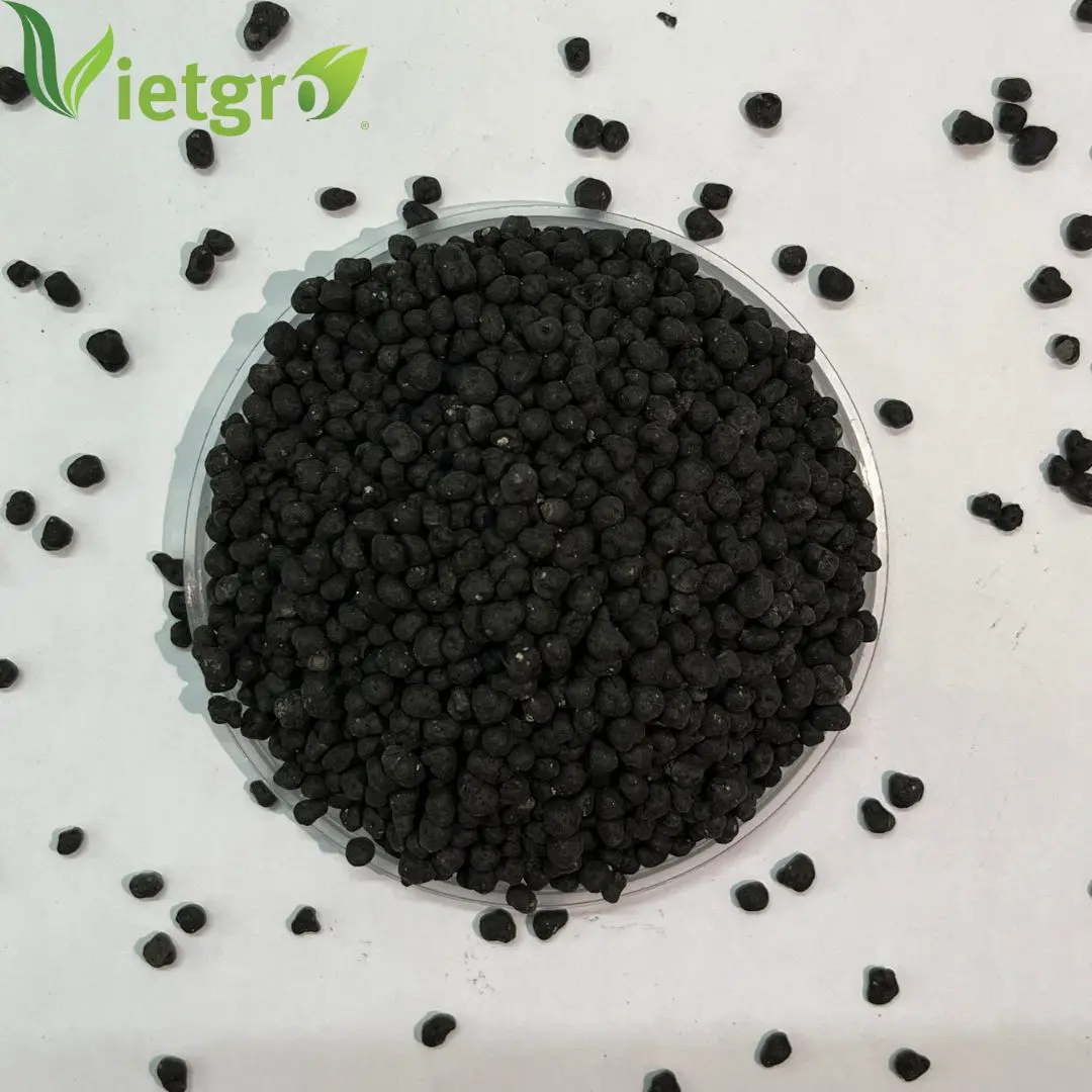 Vietgro Wholesale Organic Fertilizer NPK 2-1-1+30%OM origin Vietnam for Philippines - Black Granular