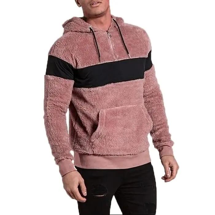 Men hoodies Latest design Winter Warm Velvet Patchwork Pullover Mens Hoodies Sweatshirts with inner lining men hooded sweatshirt