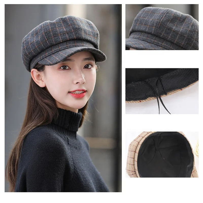 Аксессуар Landfond женский простой берет модная восьмиугольная шляпа шляпы