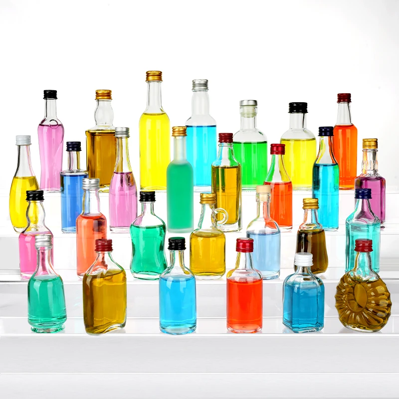 Hot Selling Light OEM Empty Coffee juice Wine Alcohol Vodka Rum Whiskey 50ml 100ml Mini Liquor Bottle