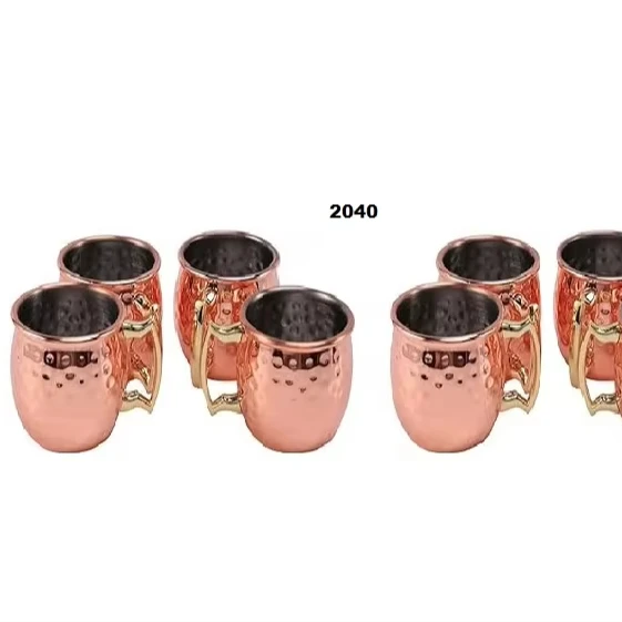 Hammered Antique Copper Moscow Mule Mugs Pure Copper Mug Set Of 8 Handcrafted For Wedding Gift