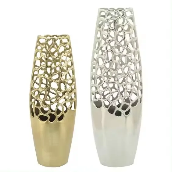 Decorative Metal Vase Wedding Centerpiece Wholesale Metal Gold Flower Vase Aluminum Flower Table Pot Modern Home Decoration Vase