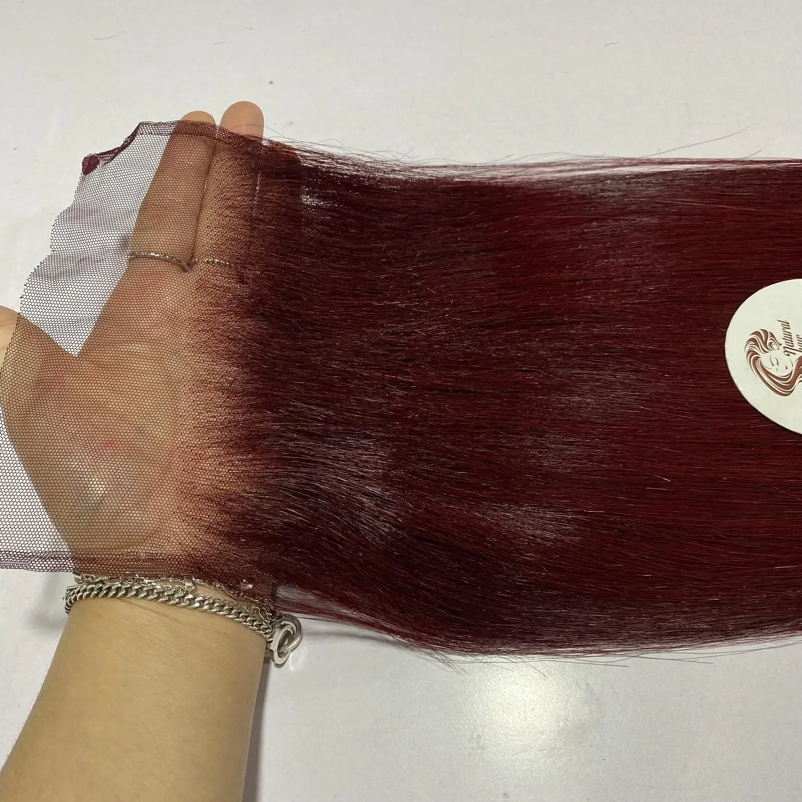 Raw Hair 100% Virgin Hair Color Wine Lace Closure Bone Straight  Wigs Vietnamese Human Hair Extension For Black Women