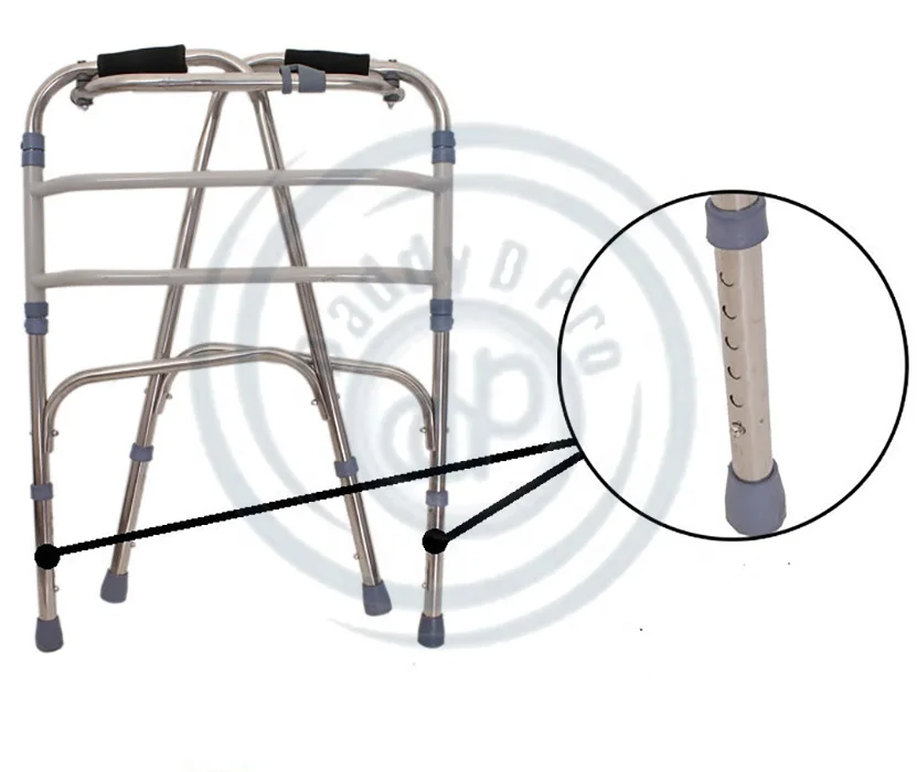Aluminum Lightweight 4-leg Walker Fold Walking Frame Rollator Walker For Elderly Stainless Steel Rehabilitation Therapy Supplies