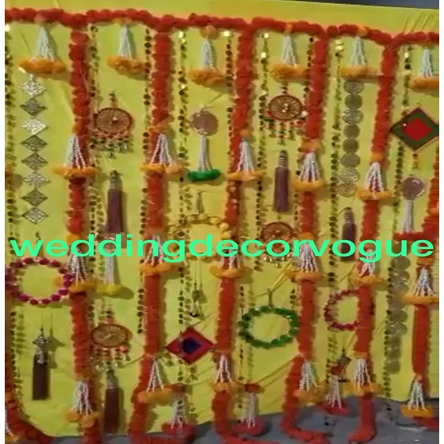 back drop Long Strings Marigold Garlands Artificial Flower Hanging, Decorative Indian Wedding Flowers