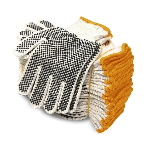 Хорошего Качества Дышащие Хлопковые вязаные рабочие перчатки синего цвета латексные перчатки в горошек