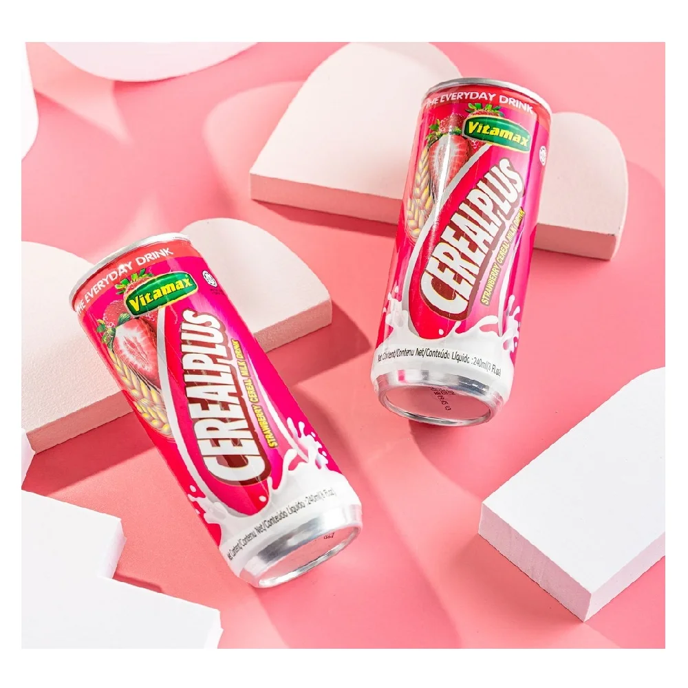 Top best Selling OEM Energize Dessert Drink Flavoured Fluid Milk Drinks Tea Grain Vitamax Cereal Plus Strawberry 240ml x 24c