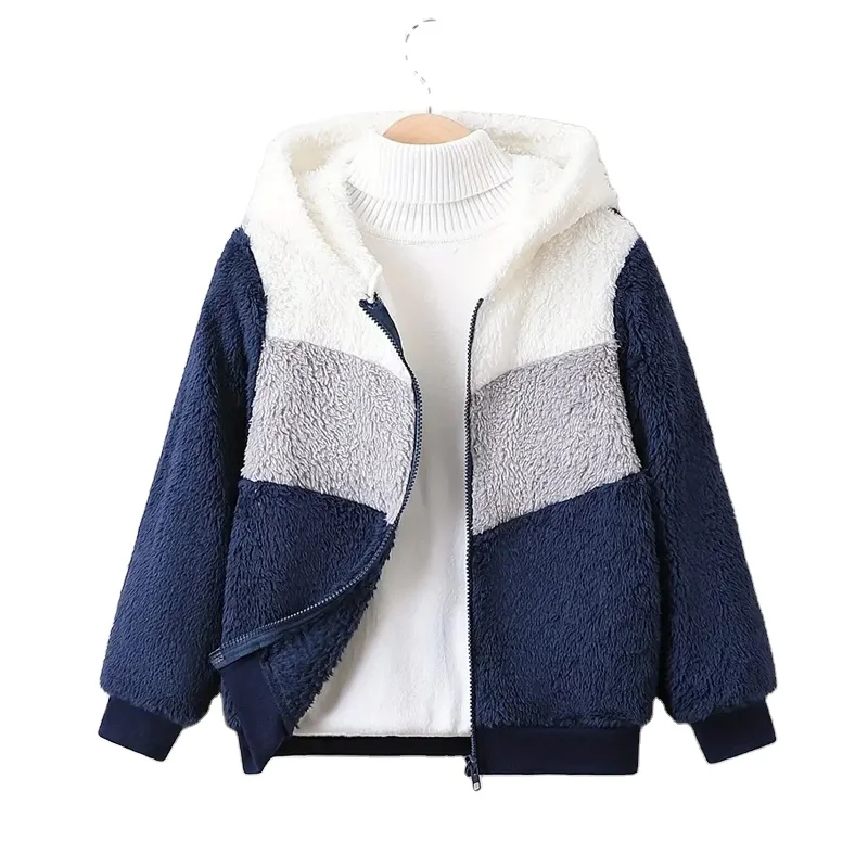 1-7 Years Children Fur Fleece Thick Coat Cheap Price Winter Clothes Hot Sale Warm Sweater Girls Winter Wool Hoodie