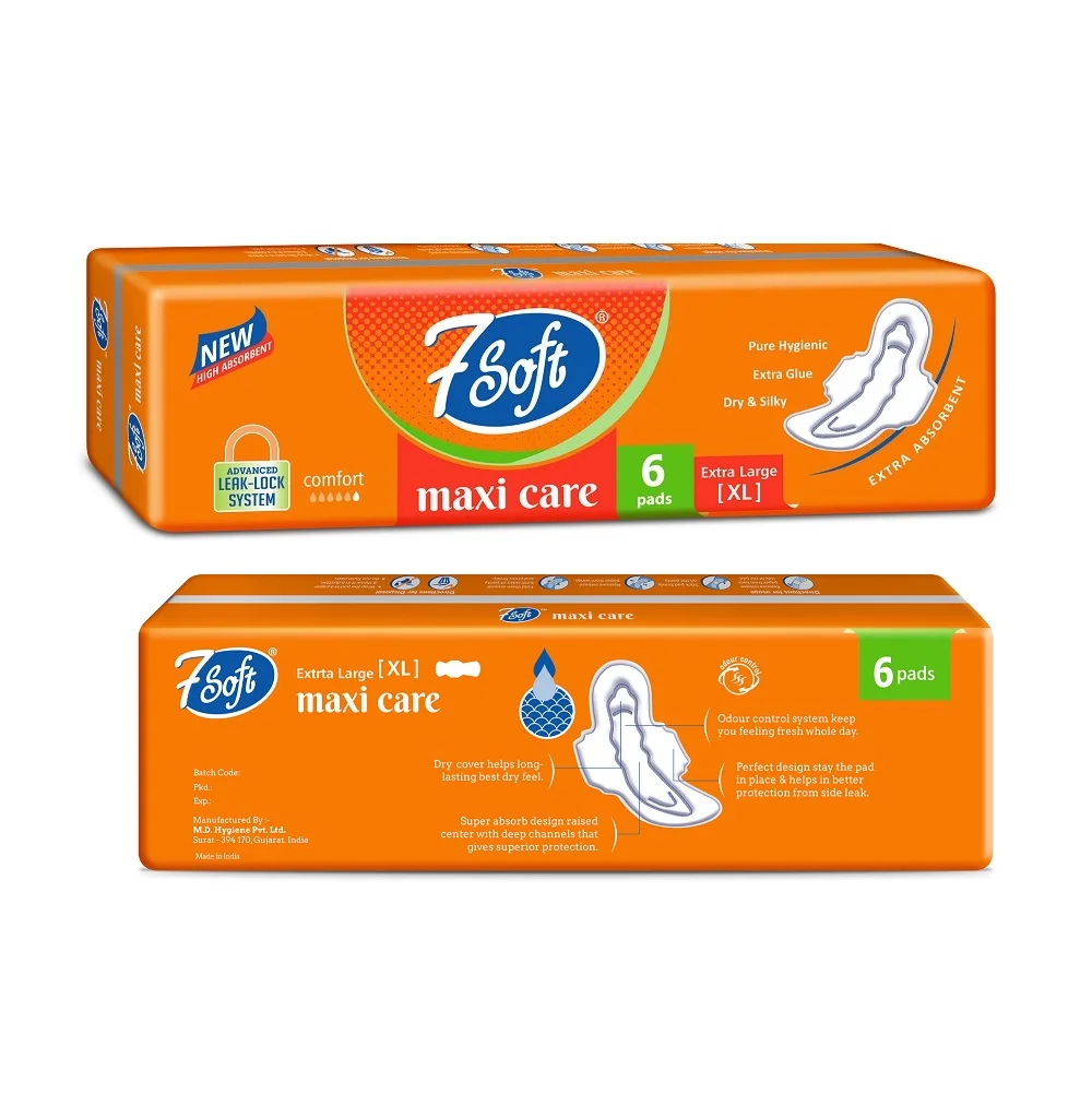 Best Selling Care Free Feminine Night Sanitary Pads 7 Soft Maxi Care XL Sanitary Napkin for Womens