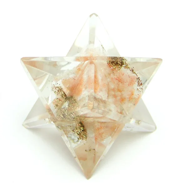 Best Quality Hot Sale Bulk Natural  Sunstone Orgone 8 Point Merkaba Star  Reiki Tool Sacred Geometry Decor Spiritual Gifts