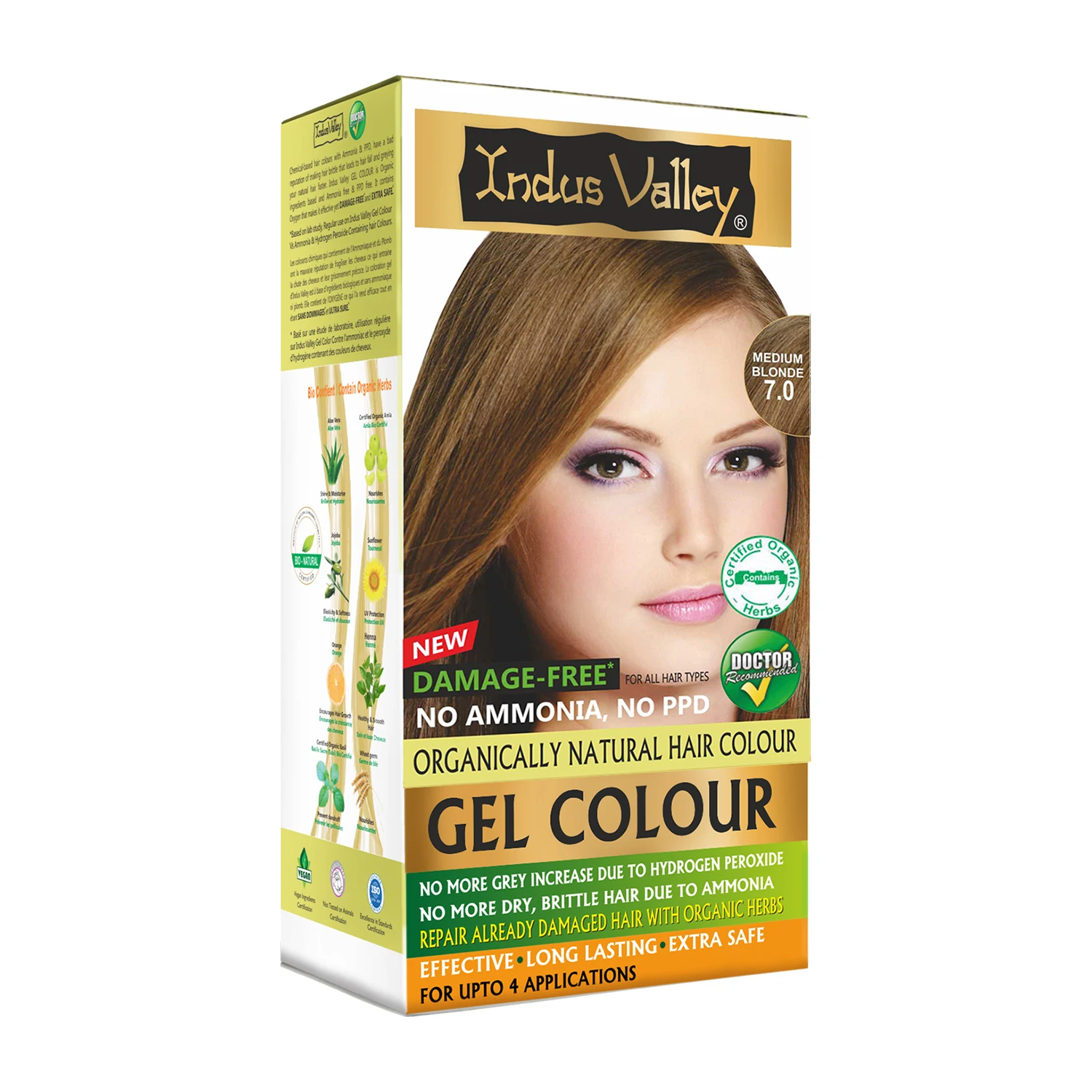 Indus Valley Gel Hair Color Semi Permanent PPD Free No Ammonia Hair Color Dye Kit No Peroxide Hair Color Dye Ecocert
