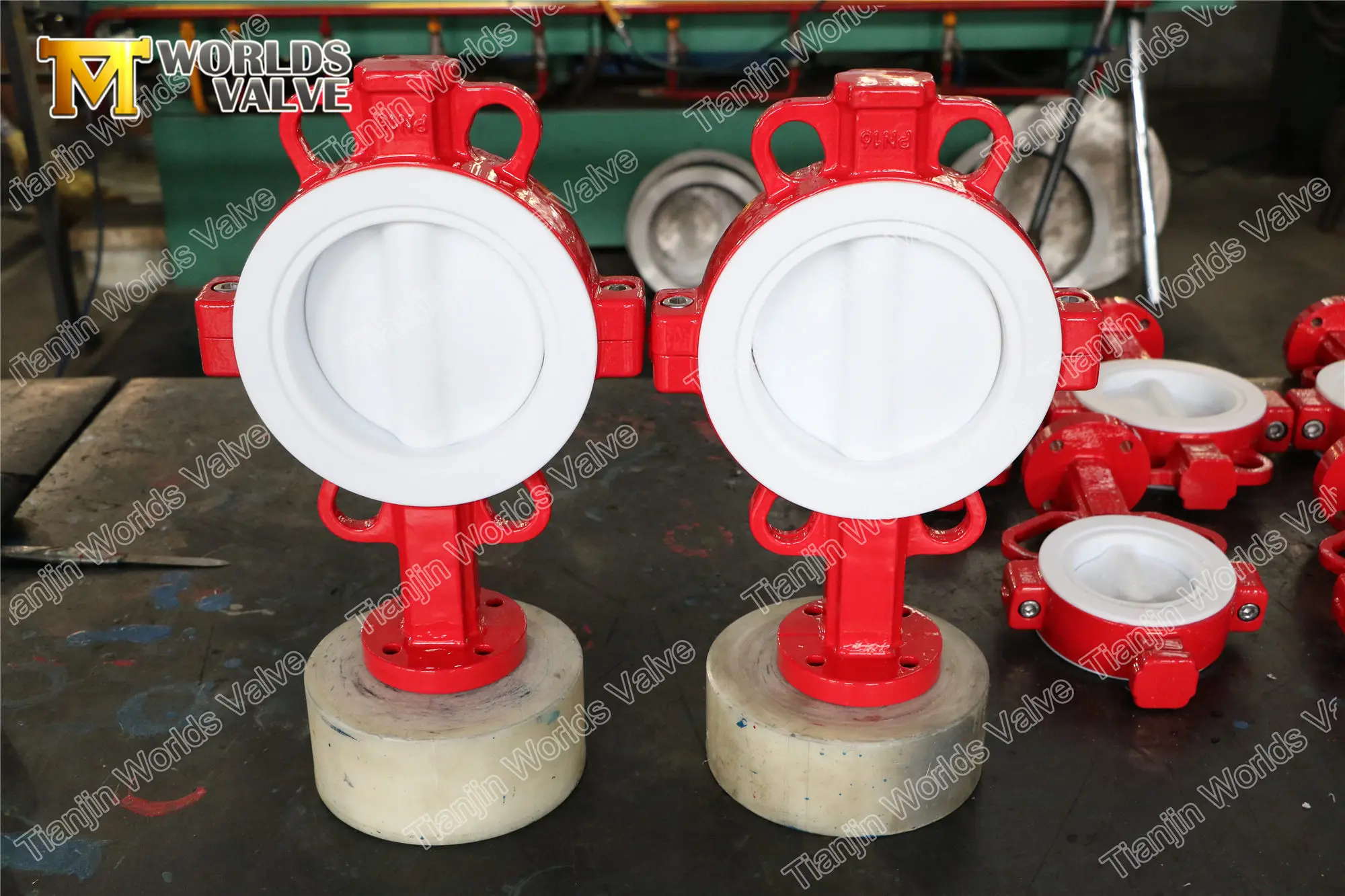 split bodies wafer type ptfe pfa lined pn10 pn16 150 butterfly valve