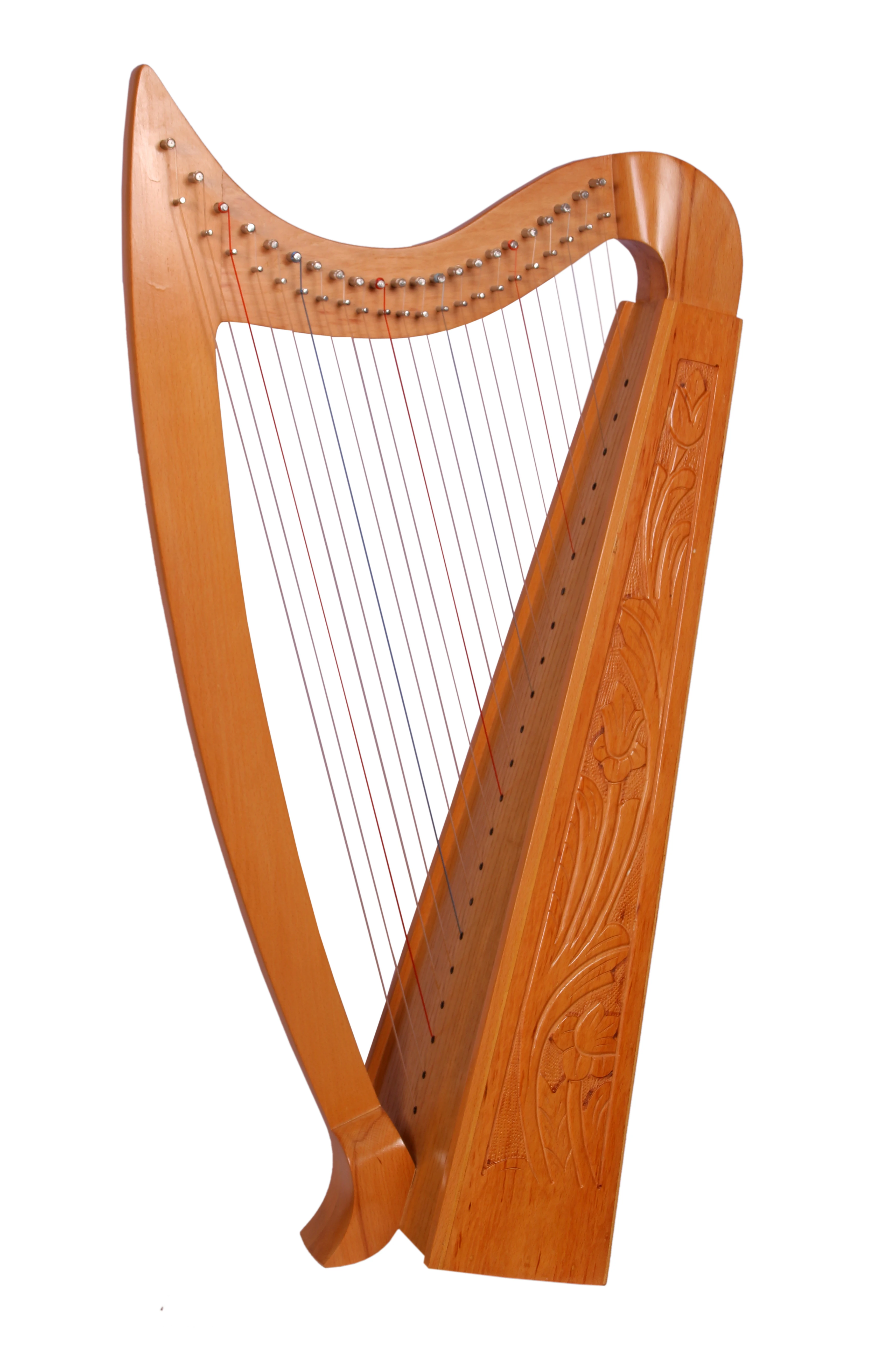 Gevon | 22 Strings Ash wood Celtic Irish Harp, Tuning Key, Spare strings, Carry bag & Book | Vogga H7