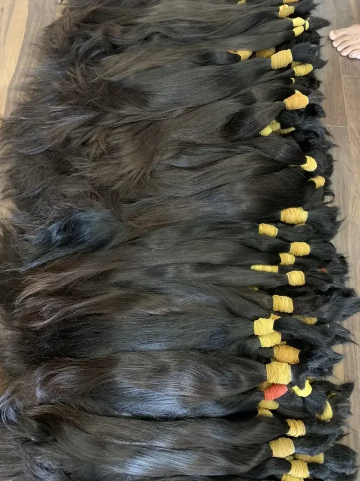 Bulk hair High Quantity 100% Raw Human Hair Bundles from Vietnamese Double Drawn From Vietnam puff hair product