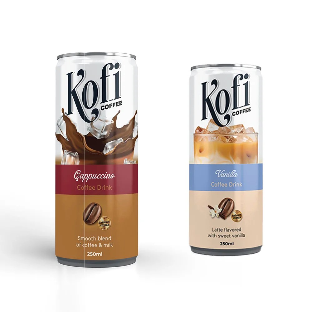 Private Label your own brand Vietnam Coffee Ready to Drinks 250ml Canned export to many country - Free Sample - Free Design